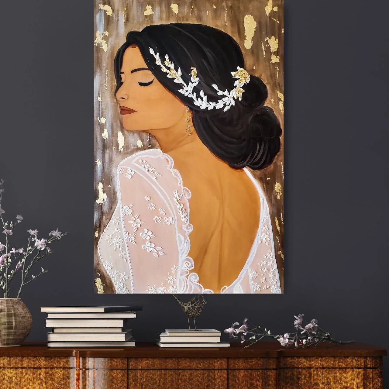 A finished portrait in the studio