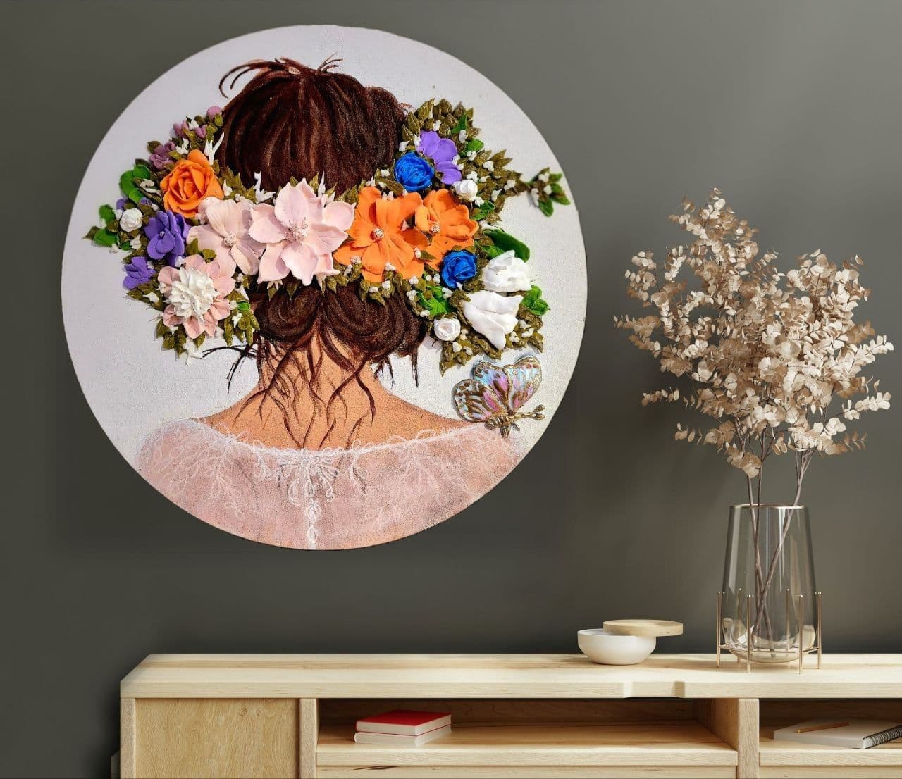 Almost — Original 3D Floral Portrait Art